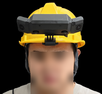 Device worn on a safety helmet